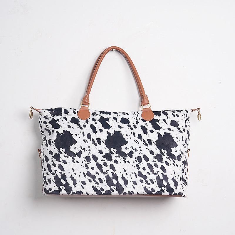 Wholesale PU Aztec Ethnic Style Portable Crossbody Bag with Cow Pattern Large Capacity Travel Bag